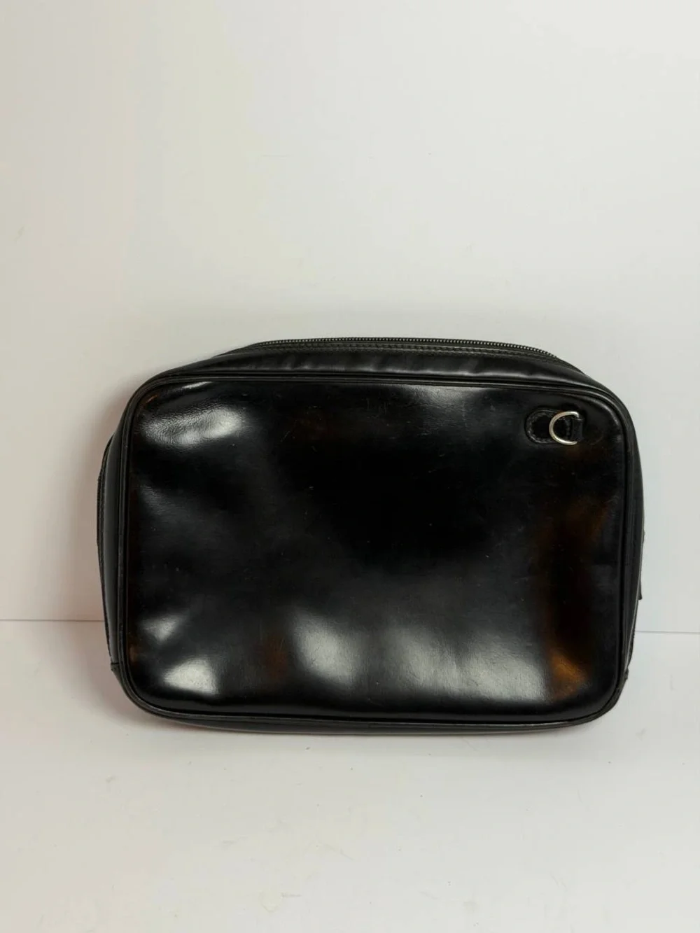 Gucci Tom Ford Era Square G Logo Black Patent Leather Clutch